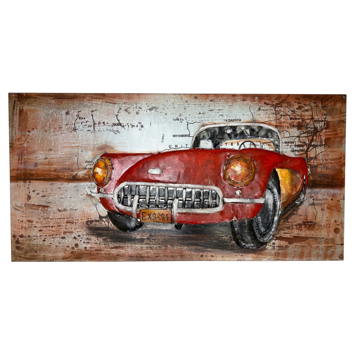 BM-WA3032 3D Vintage Convertible Car Artwork