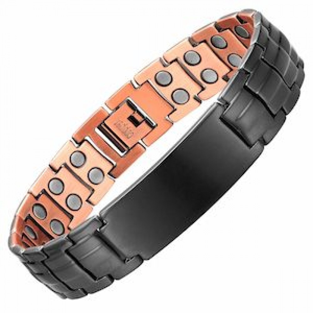 MJ-KSBR142 Black Plated I.D. Copper Bracelet