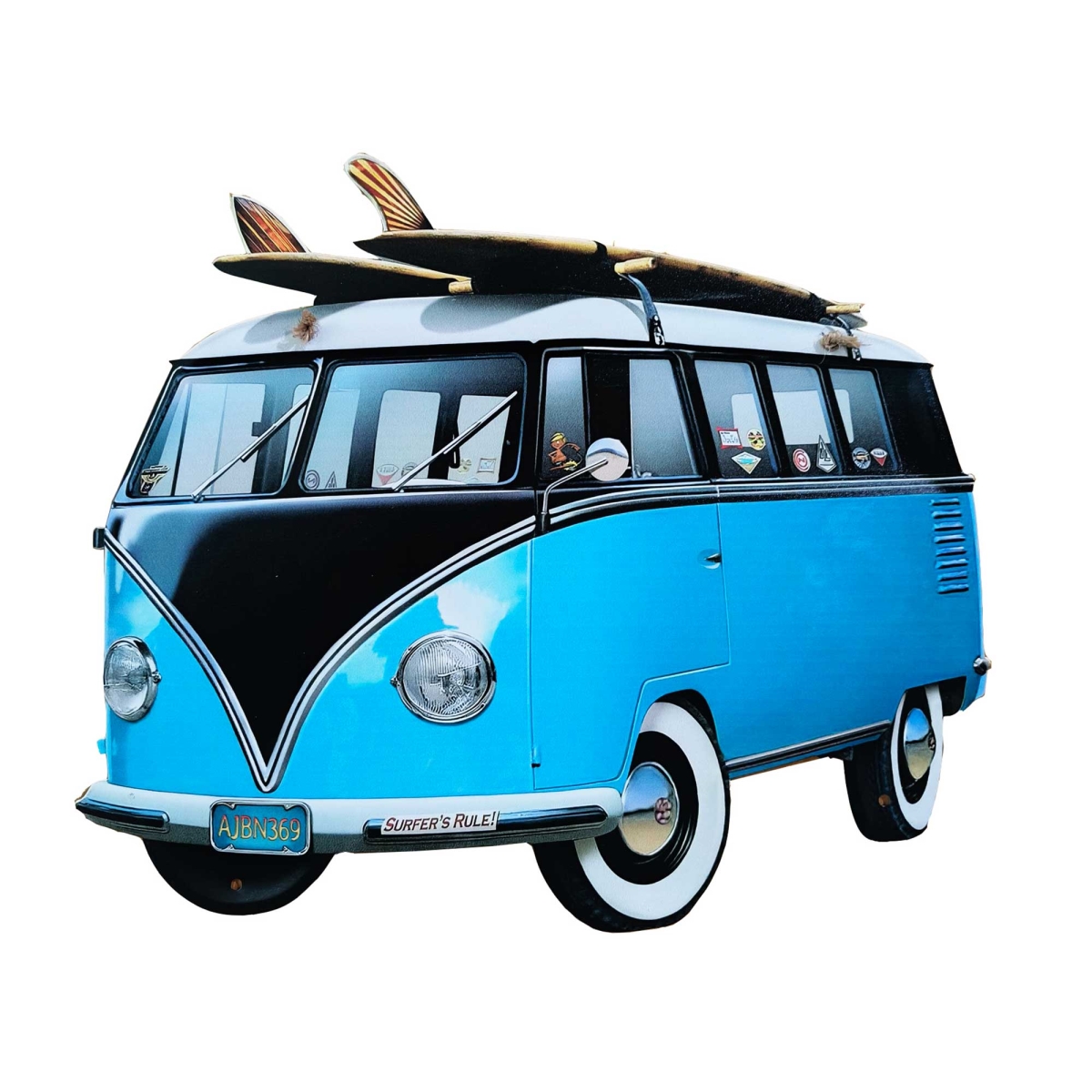 BM-JD1830 Camper Bus With Surfboards On Roof Sign