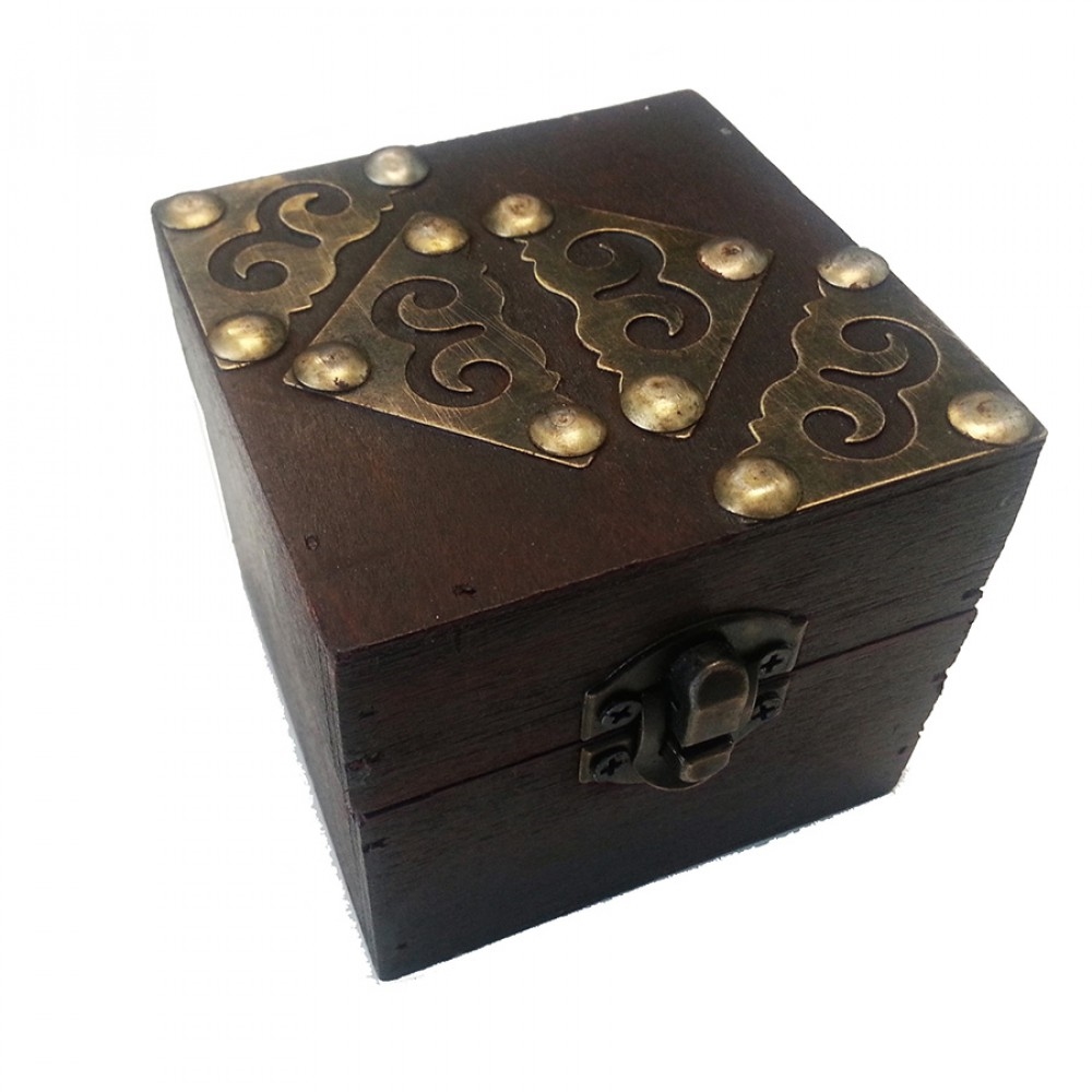 BM-W15-155 Decorative Square With Metal Accents Mini Box