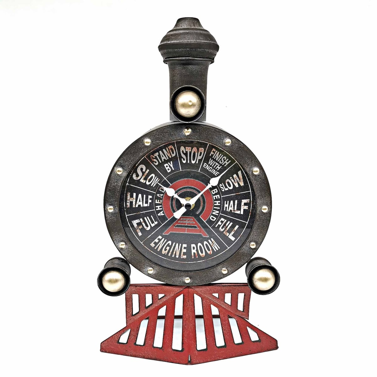 BM-TC1961 Antique Look Locomotive Front With Gauge Control Design Table Clock