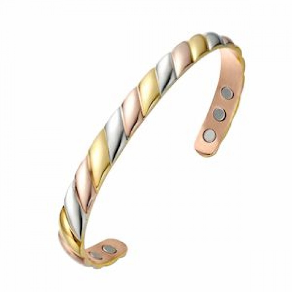 MJ-KSBG33 Tri Color Swirl Pattern Copper Bangle