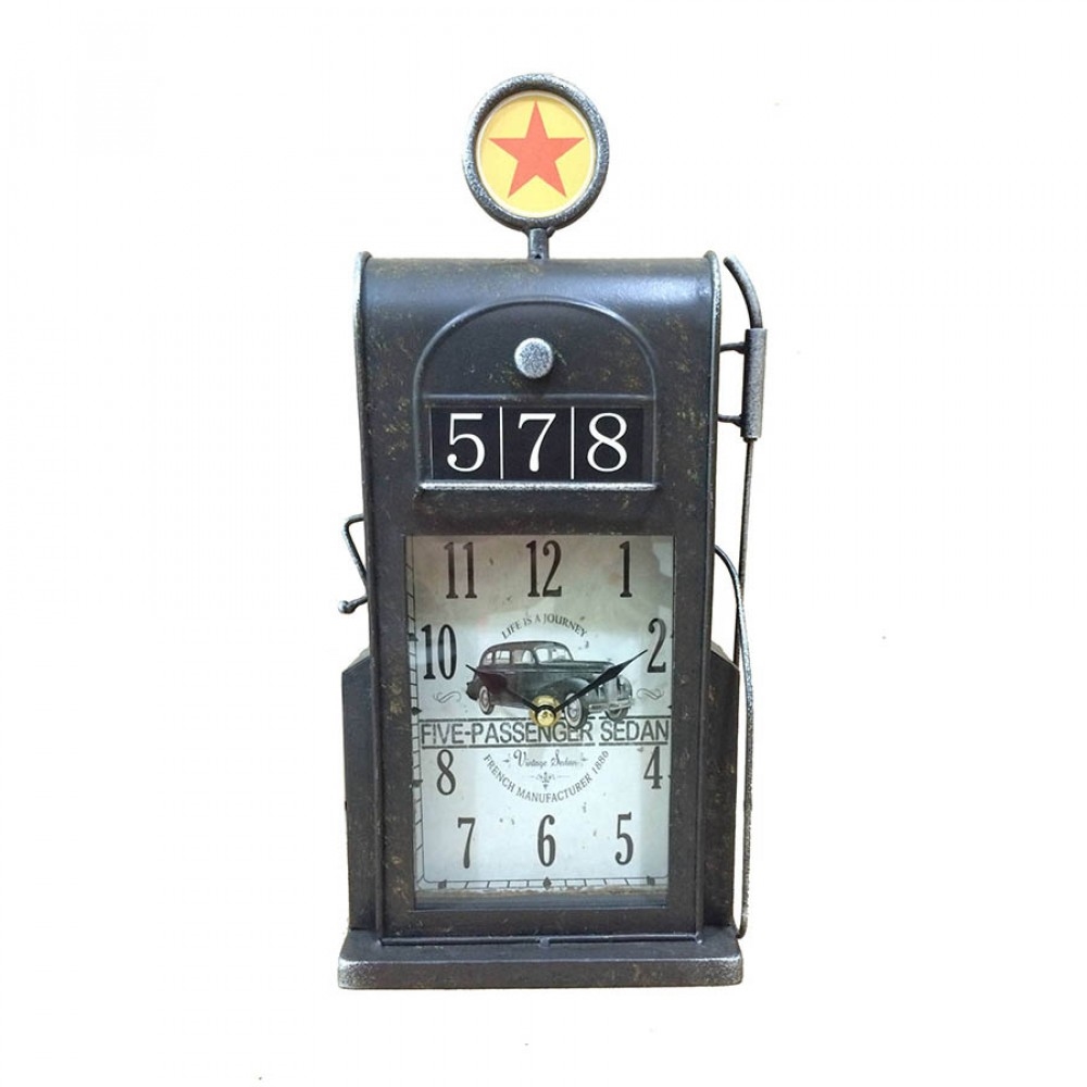 BM-S16-C62 Vintage Look Gas Pump Table Clock