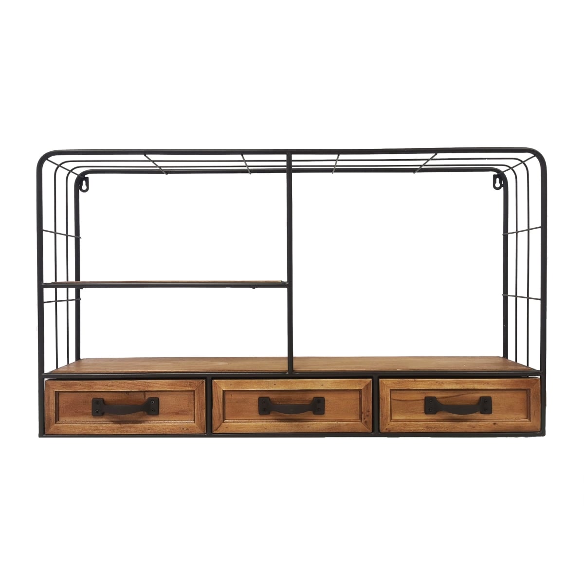 BM-WA0937 Decorative Wire Frame With Shelves And 3 Storage Drawers Rack