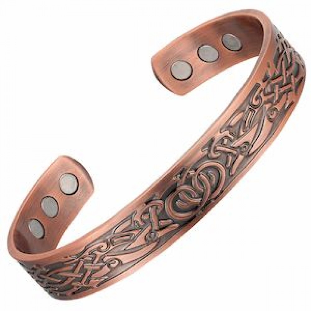MJ-KSBG29 Abstract Scrollwork Style Copper Bangle