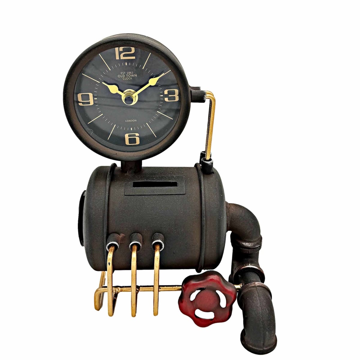 BM-TC3016 Steampunk Look Piggy Bank And Table Clock