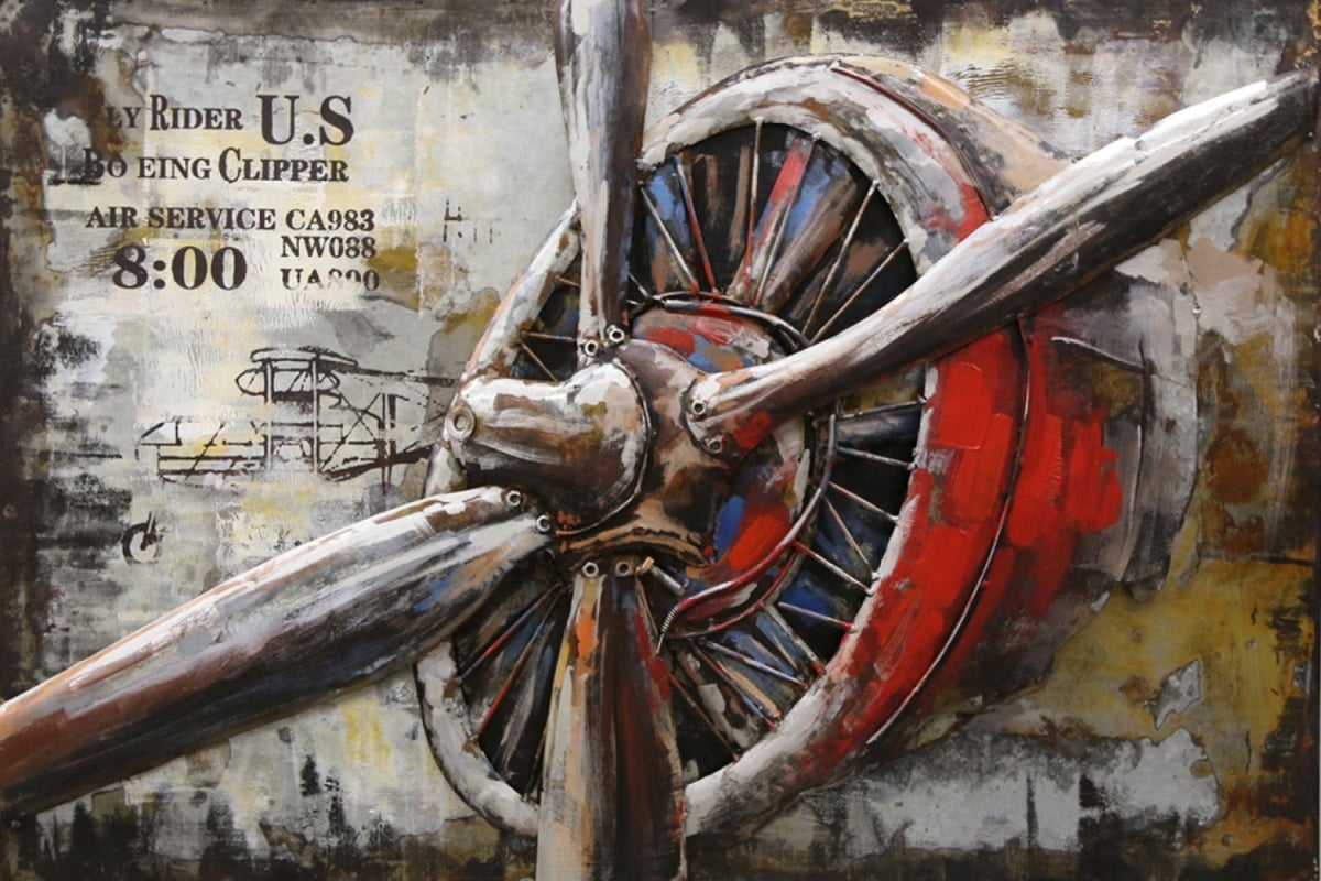 BM-WA3068 Fly Rider Propeller 3D Metal Wall Decor