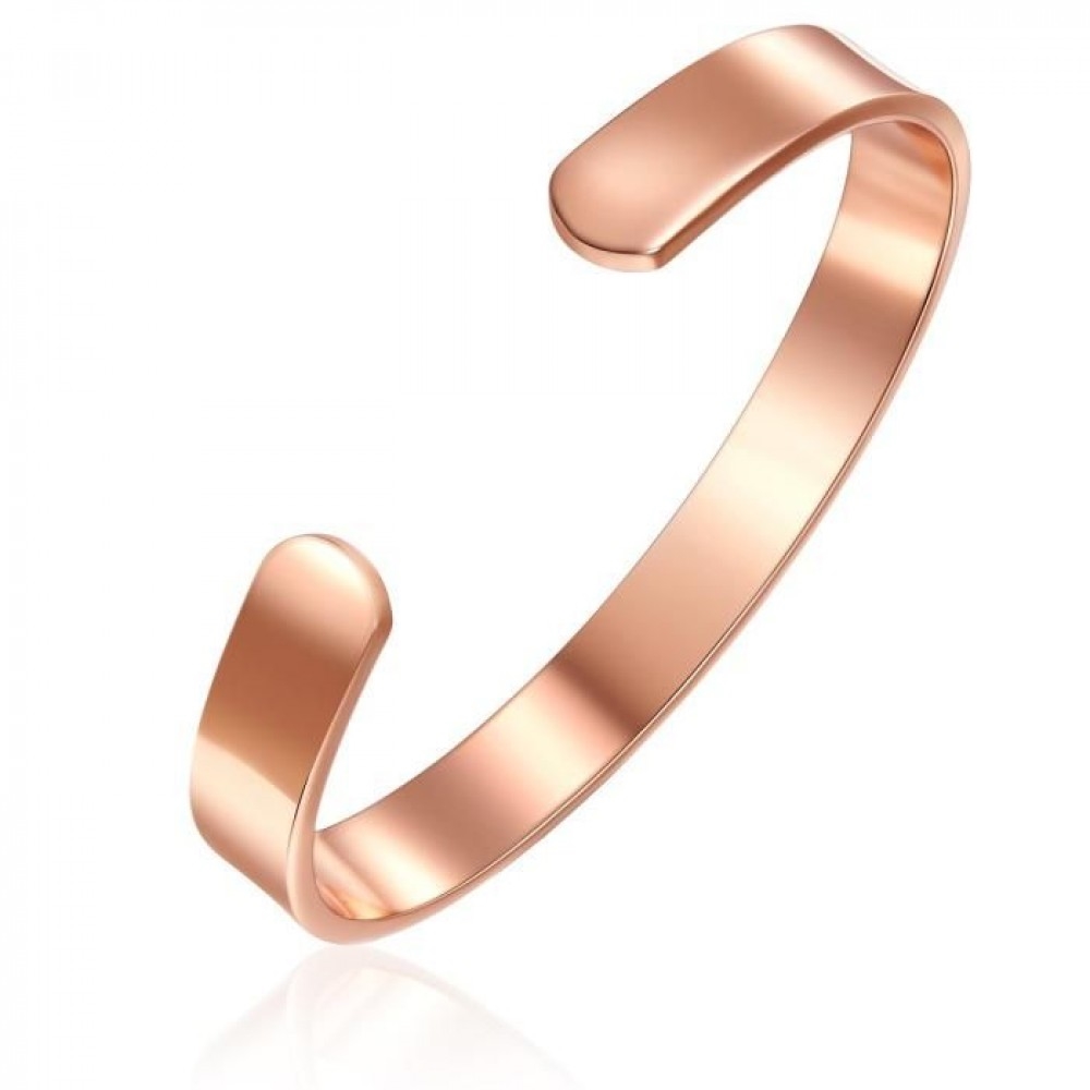 MJ-MJMGB10 Copper Plated Plain Stainless Steel Magnetic Bangle