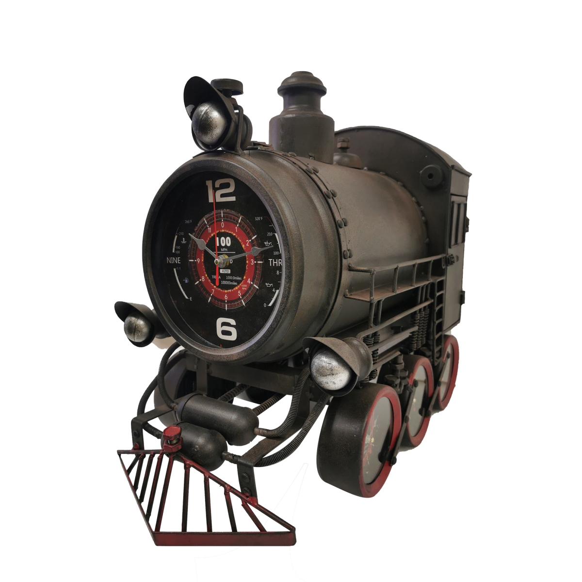 BM-WC1963 Locomotive Engine With Time Zone Wheels And Storage Table Clock