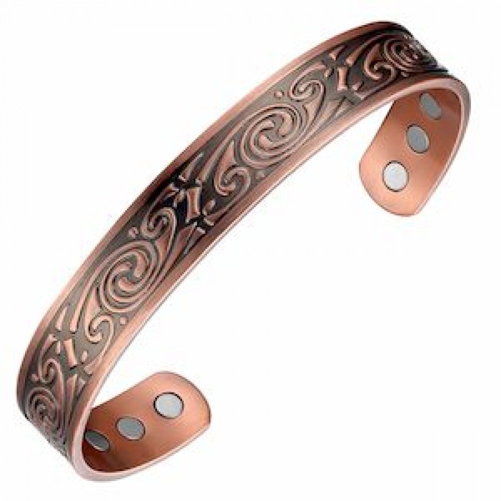 MJ-KSBG35 Swirl Scrollwork Pattern Copper Bangle
