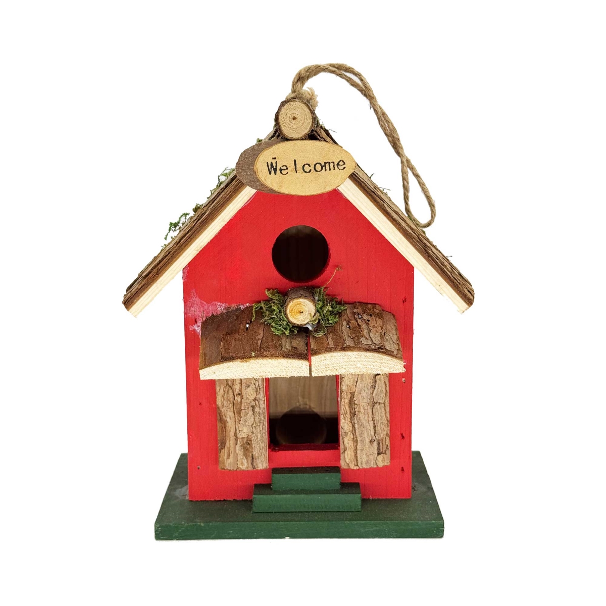 BM-GD6215 Rustic Timber Doorway With Welcome Sign Bird House