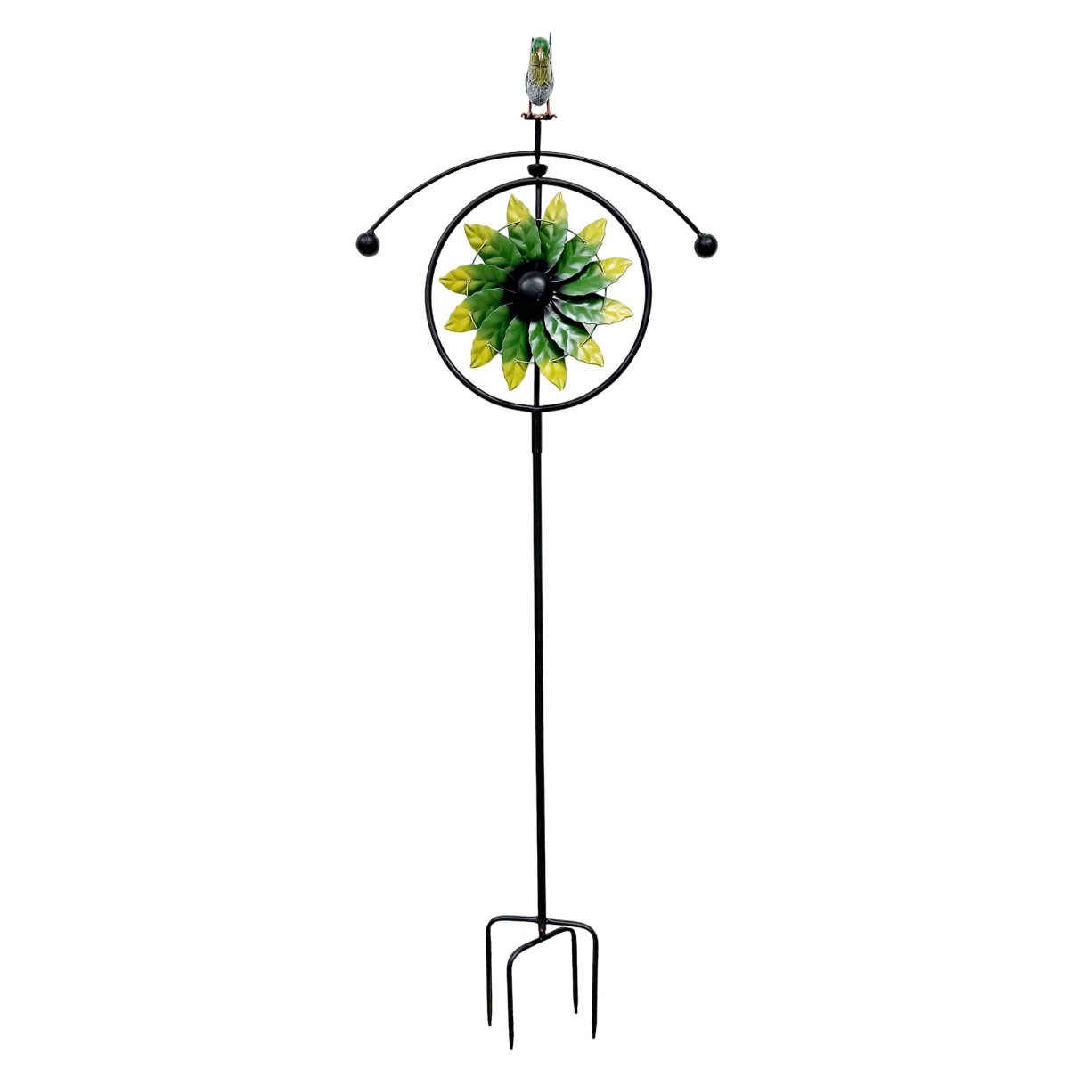 BM-GD6231 Hummingbird On A Flower Circle Spinning Garden Stake
