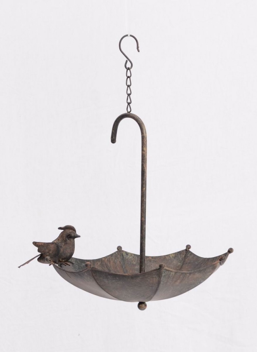 BM-GD6235 Rustic Umbrella With Bird Hanging Bird Feeder
