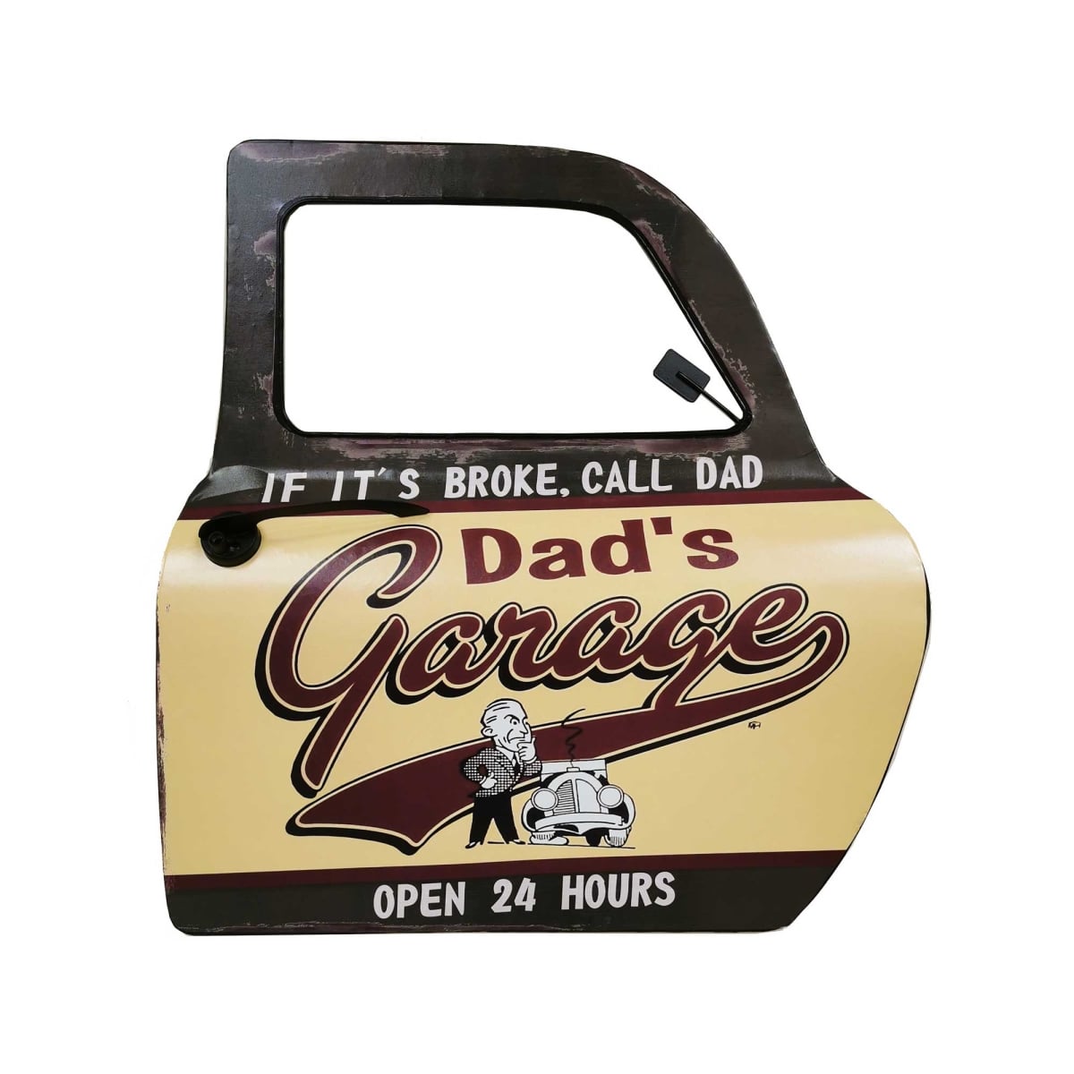BM-JD1822 Dads Garage On A Car Door Sign