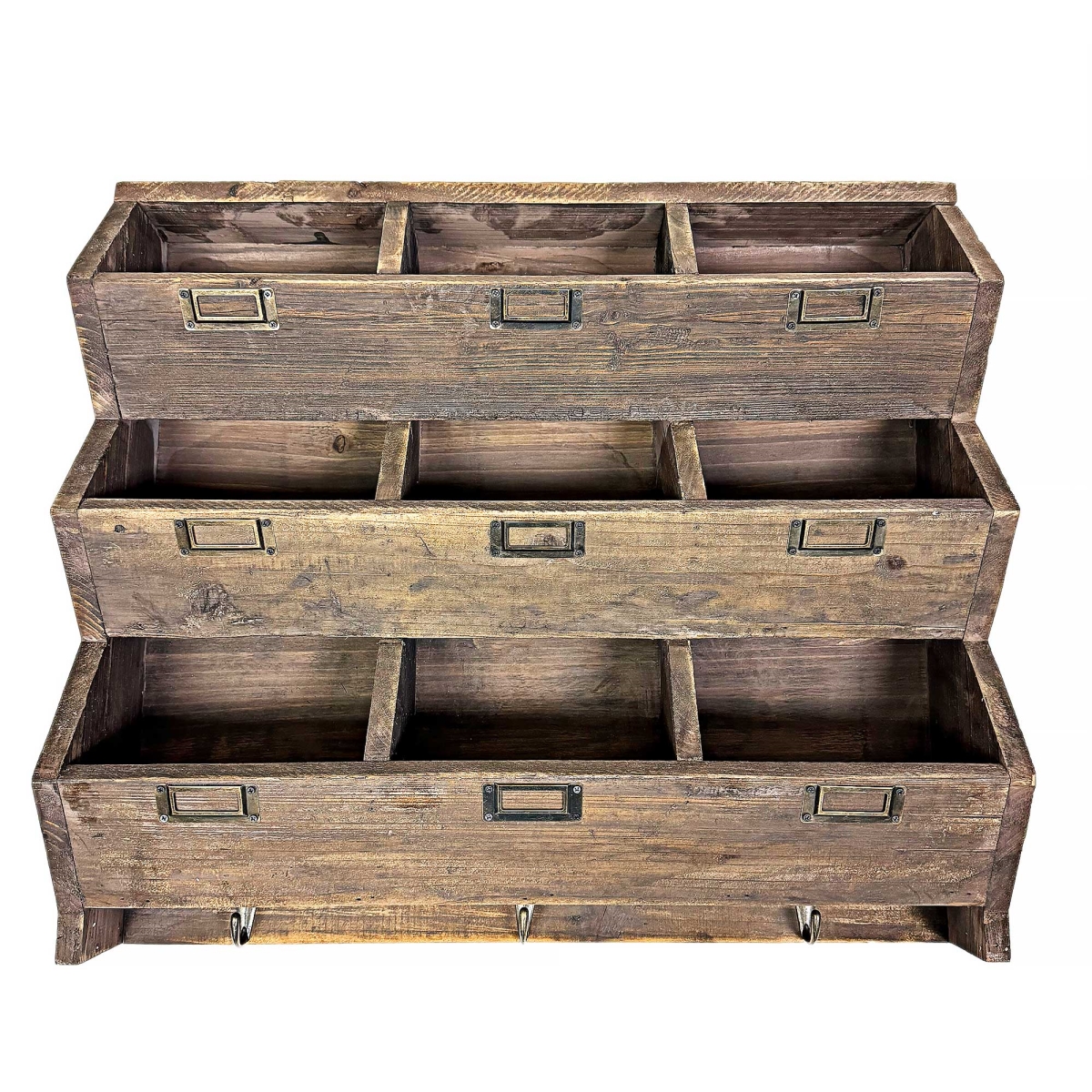 BM-WA 3019 9 Cube Organizer With Hooks Wall Shelf