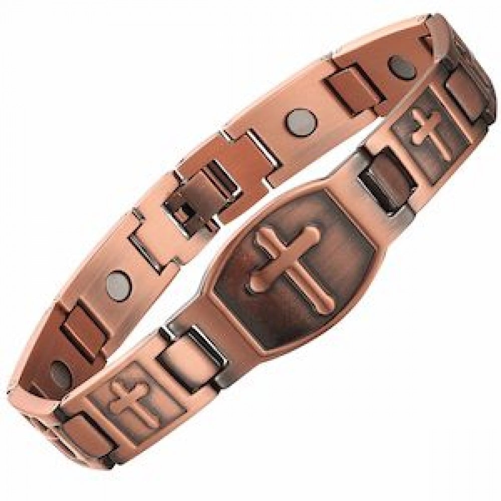 MJ-KSBR140 Vintage Cross Pattern Copper Bracelet