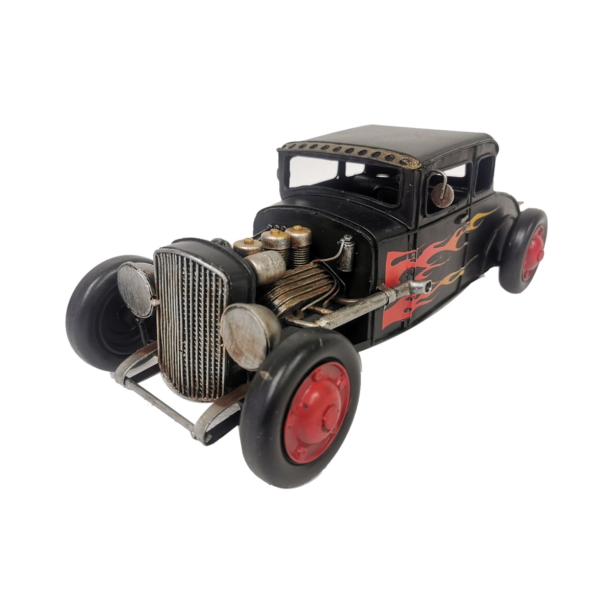 BM-RD2005 Vintage Flames Decorated Hot Rod Figurine