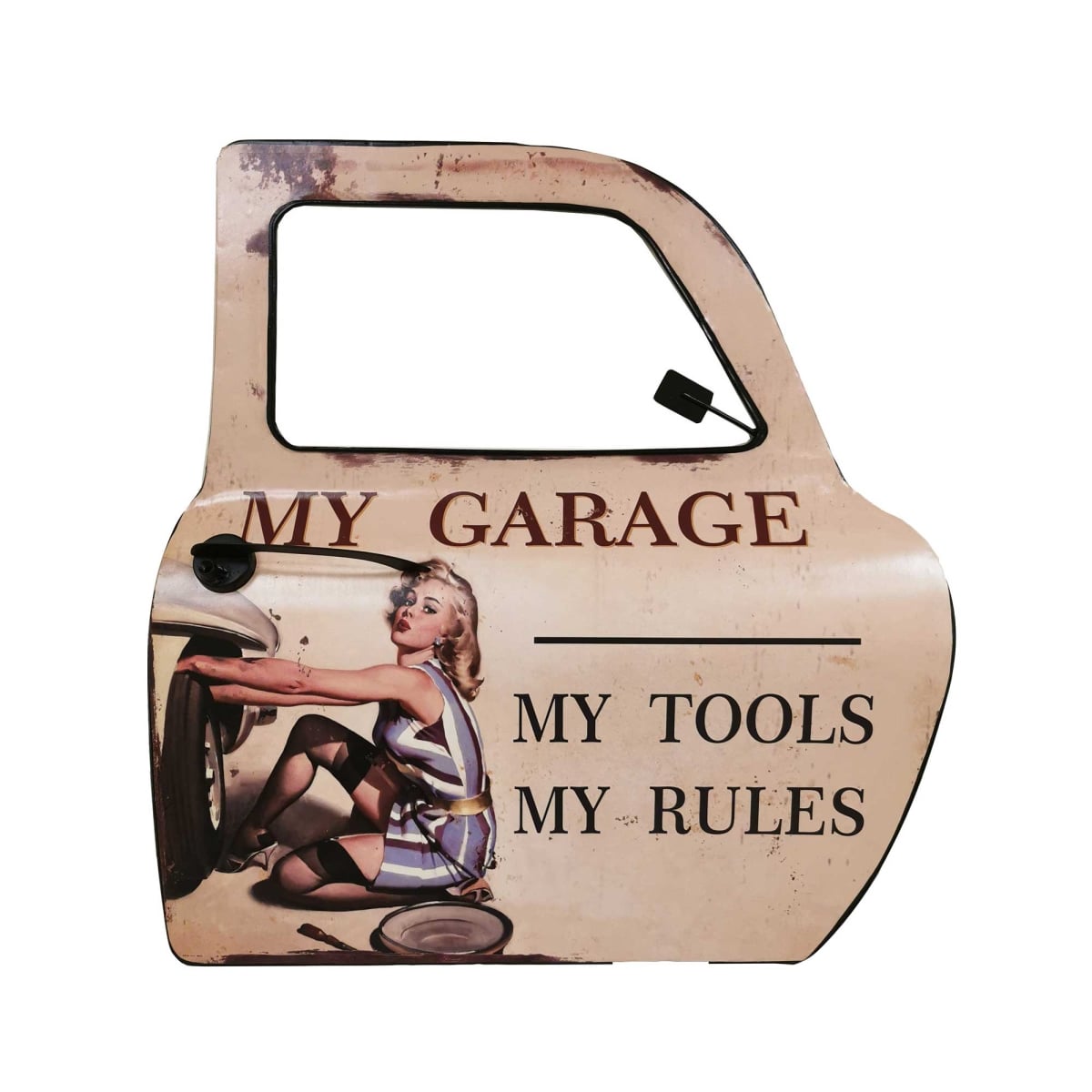 BM-JD1823 My Garage My Tools My Rules On A Car Door Sign