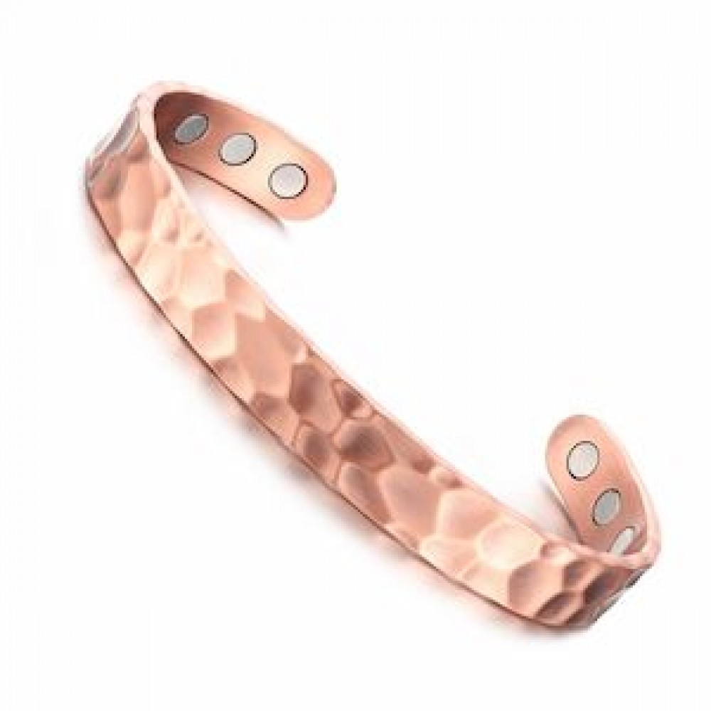 MJ-CBG079 Hammered Pattern Copper Bangle