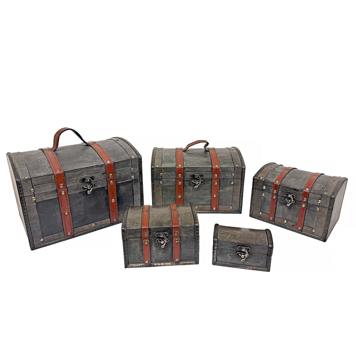 BM-XLG17325 Set Of 5 Light Grey Decorative Trunks