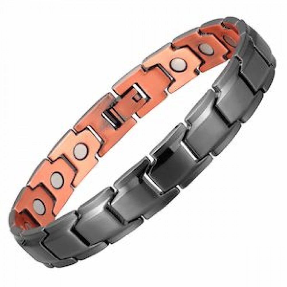 MJ-KSBR129 Black Pavement Style #2 Copper Bracelet
