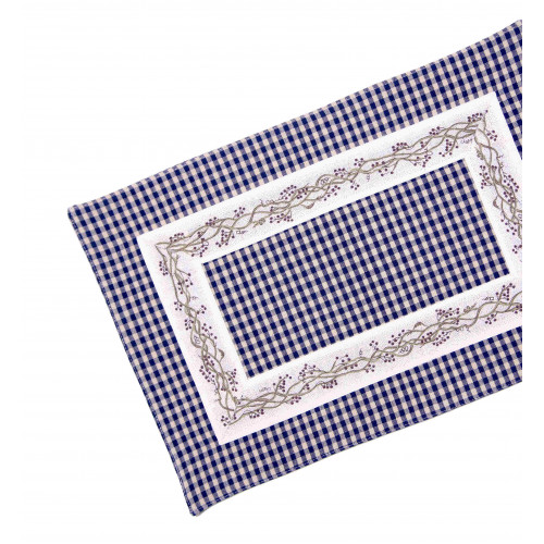 13 x 36 in. Fused Table Runner, Berryvine Navy