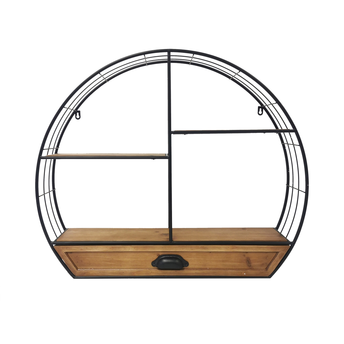 BM-WA0935 Decorative Metal Frame With 3 Shelves And A Storage Drawer Wall Shelf