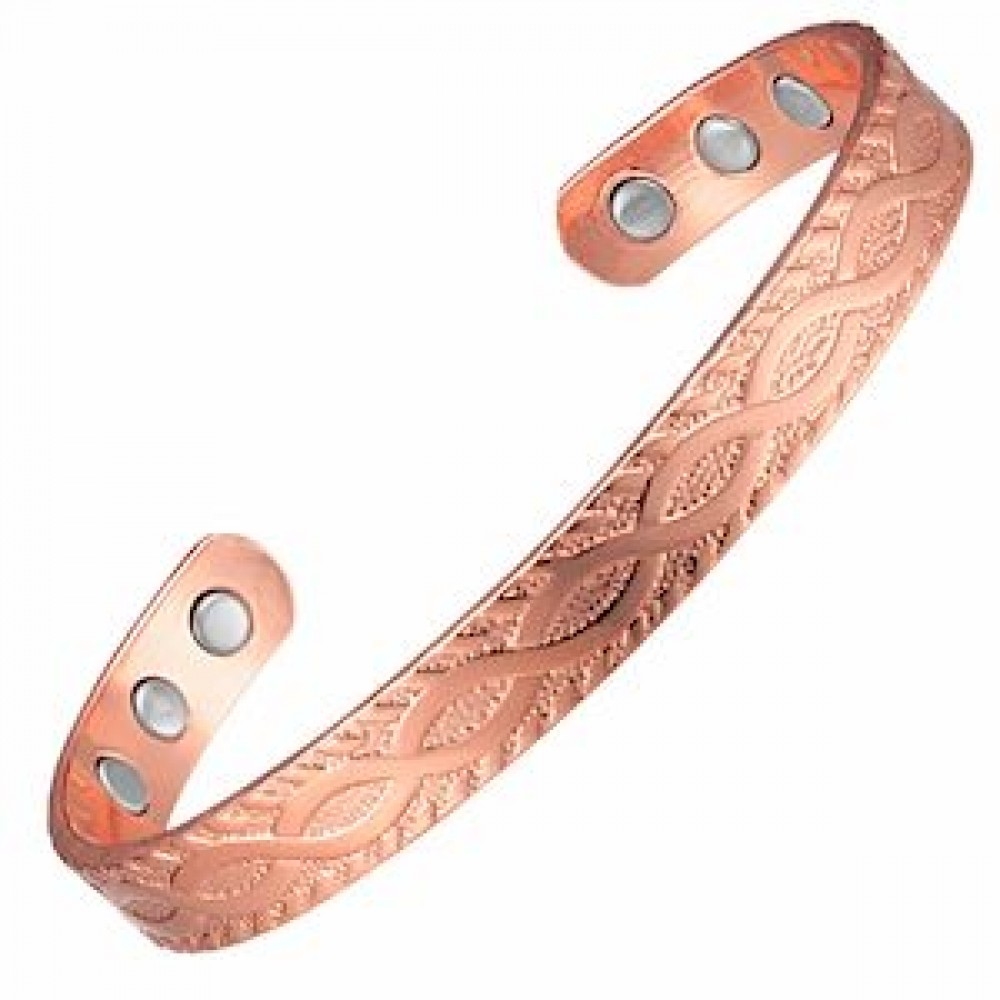 MJ-KSBG42 Intertwined Swirl Patterned Copper Bangle