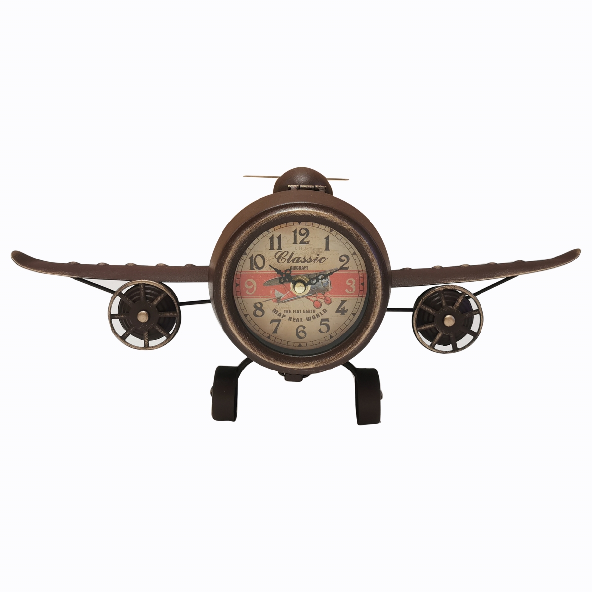 BM-TC1974 Rustic Vintage Airplane Table Clock
