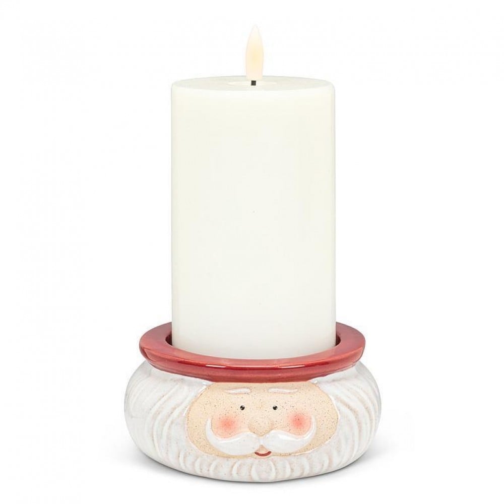 AB-27-KRIS-109 Large Santa Face Pillar Candle Holder