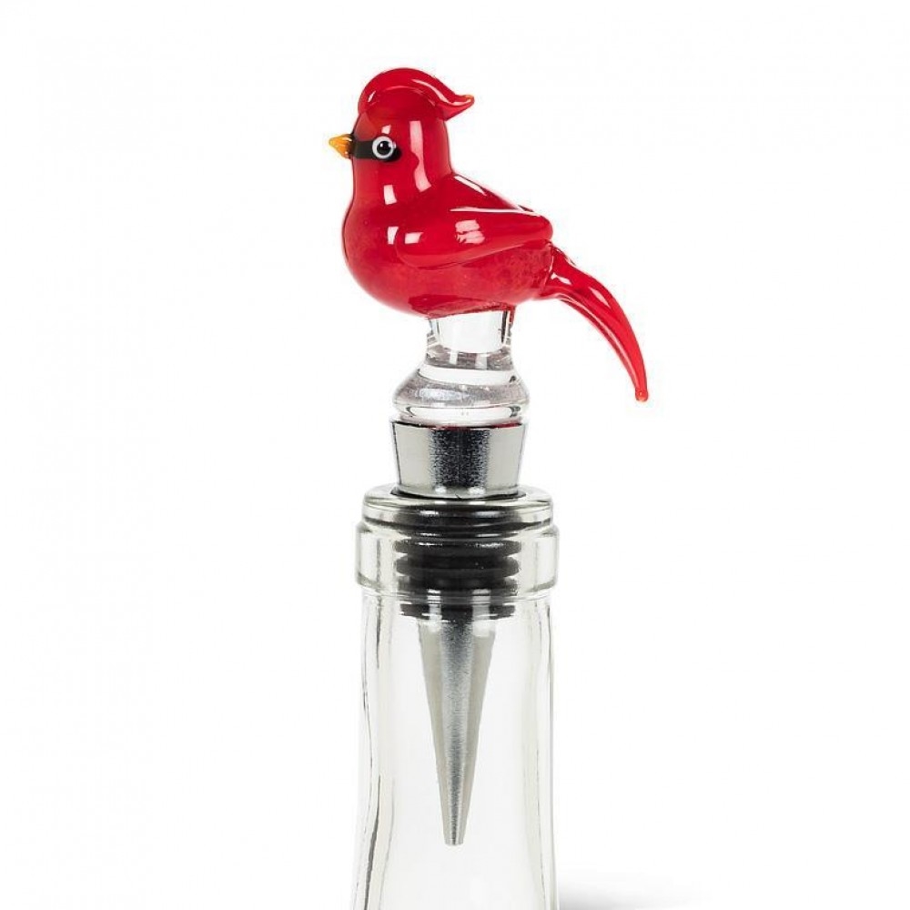 AB-27-STOPPER-098 Cardinal With Crest Bottle Stopper