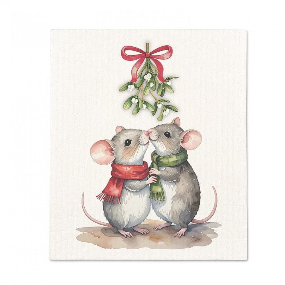 AB-20-ASD-ABX-238 Mice Under The Mistletoe Dishcloth