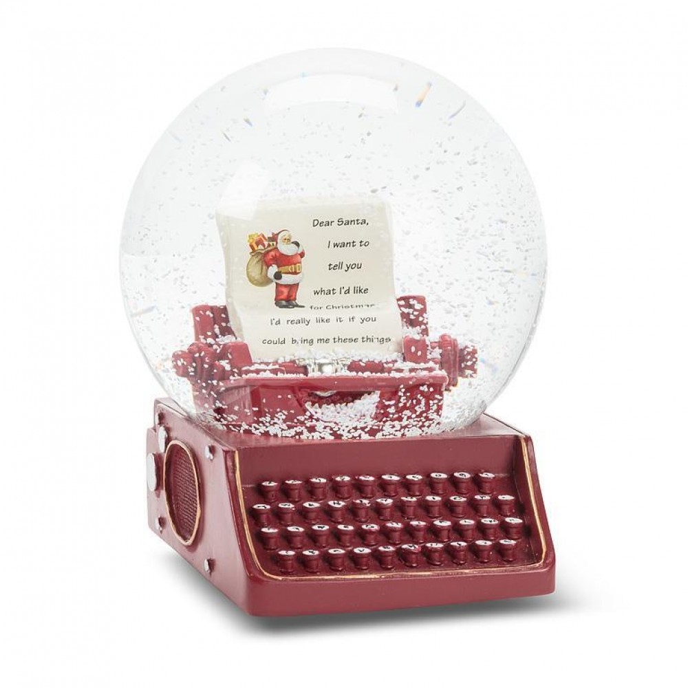 AB-27-SHAKE-3919 Letter To Santa Typewriter Snow Globe