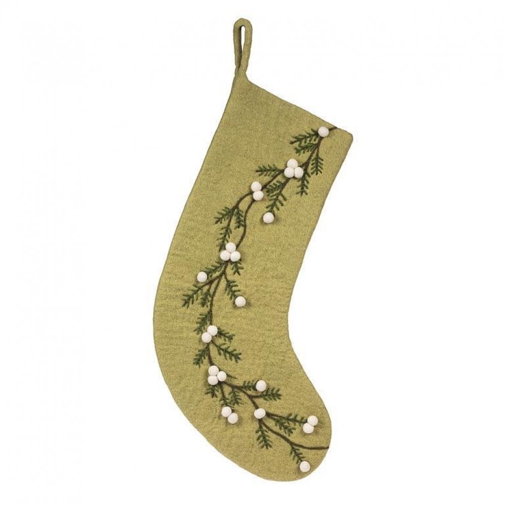 AB-28-NEPAL-114 Mistletoe Patterned Stocking