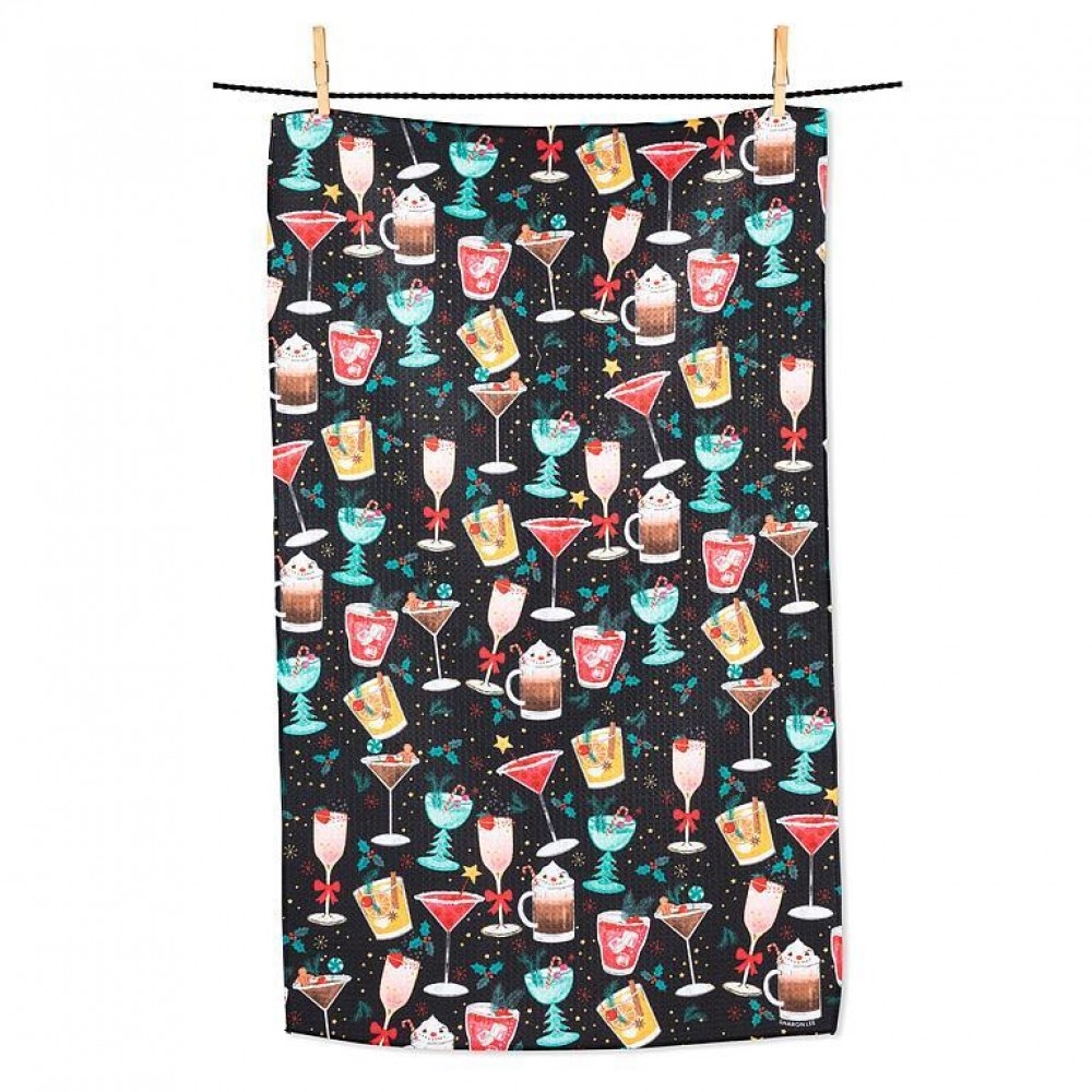 AB-20-RENU-CHEER Christmas Cocktails Tea Towel