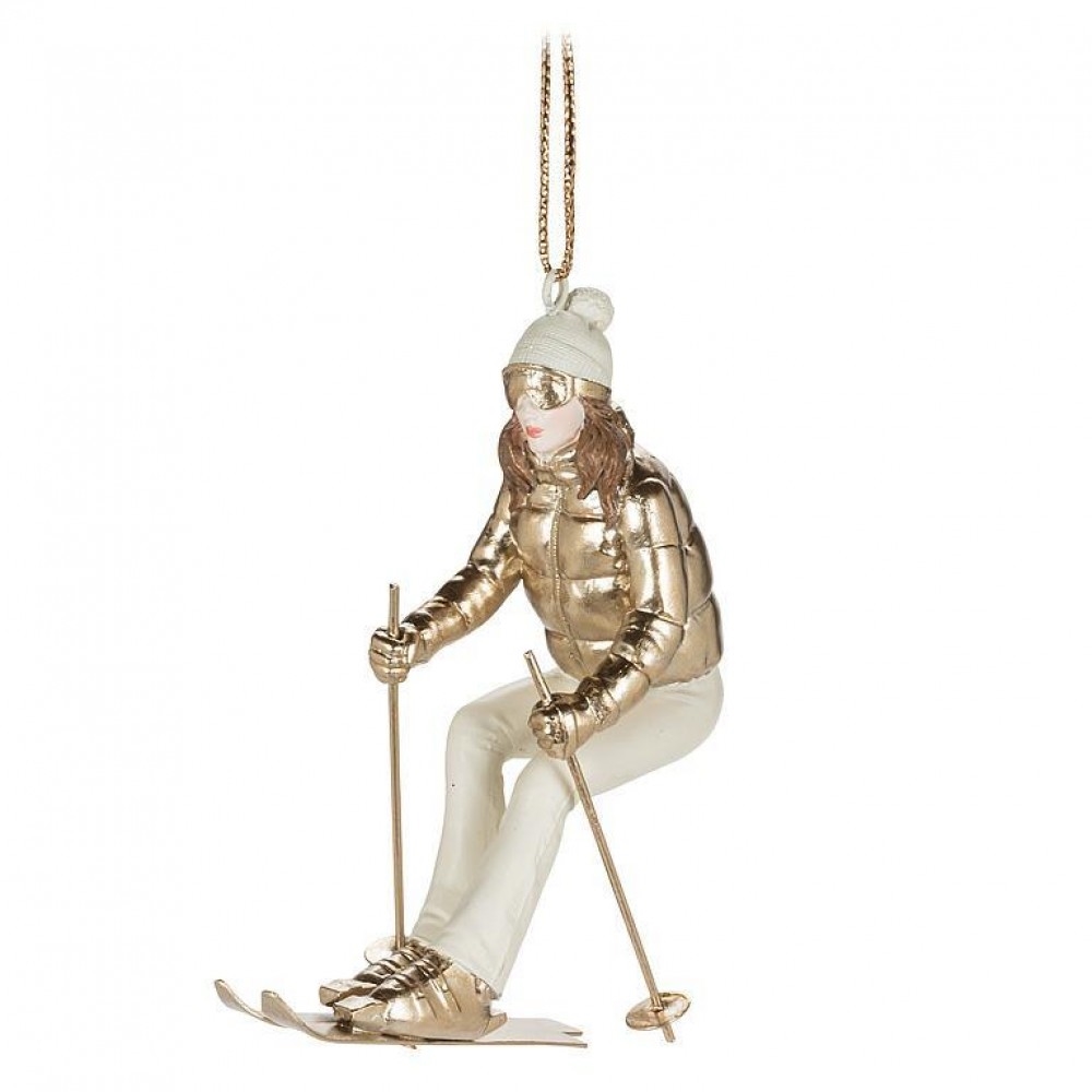 AB-27-STMORITZ-520 Downhill Skier Gal Ornament