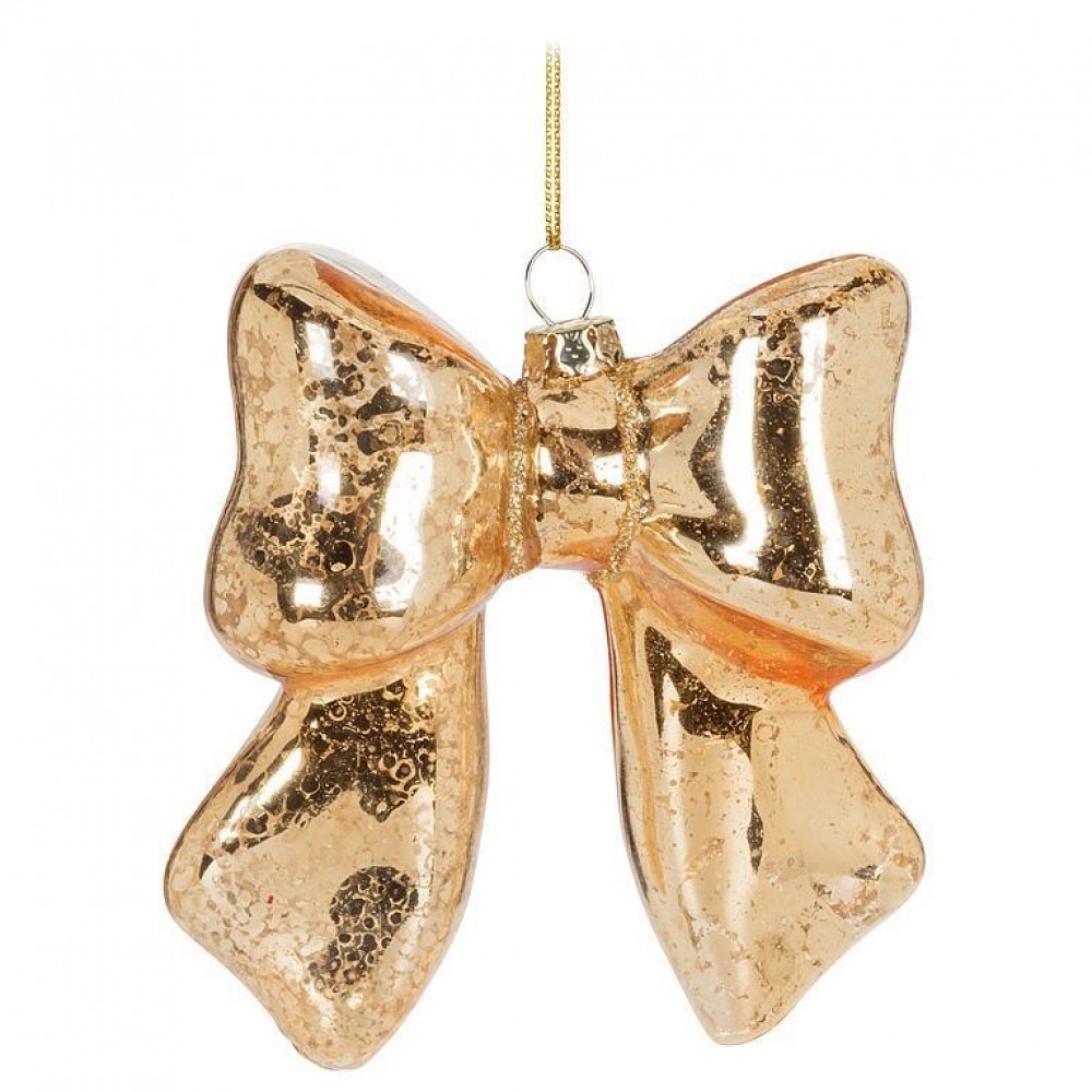 AB-27-CLASSIC-167 Puffy Golden Bow Ornament