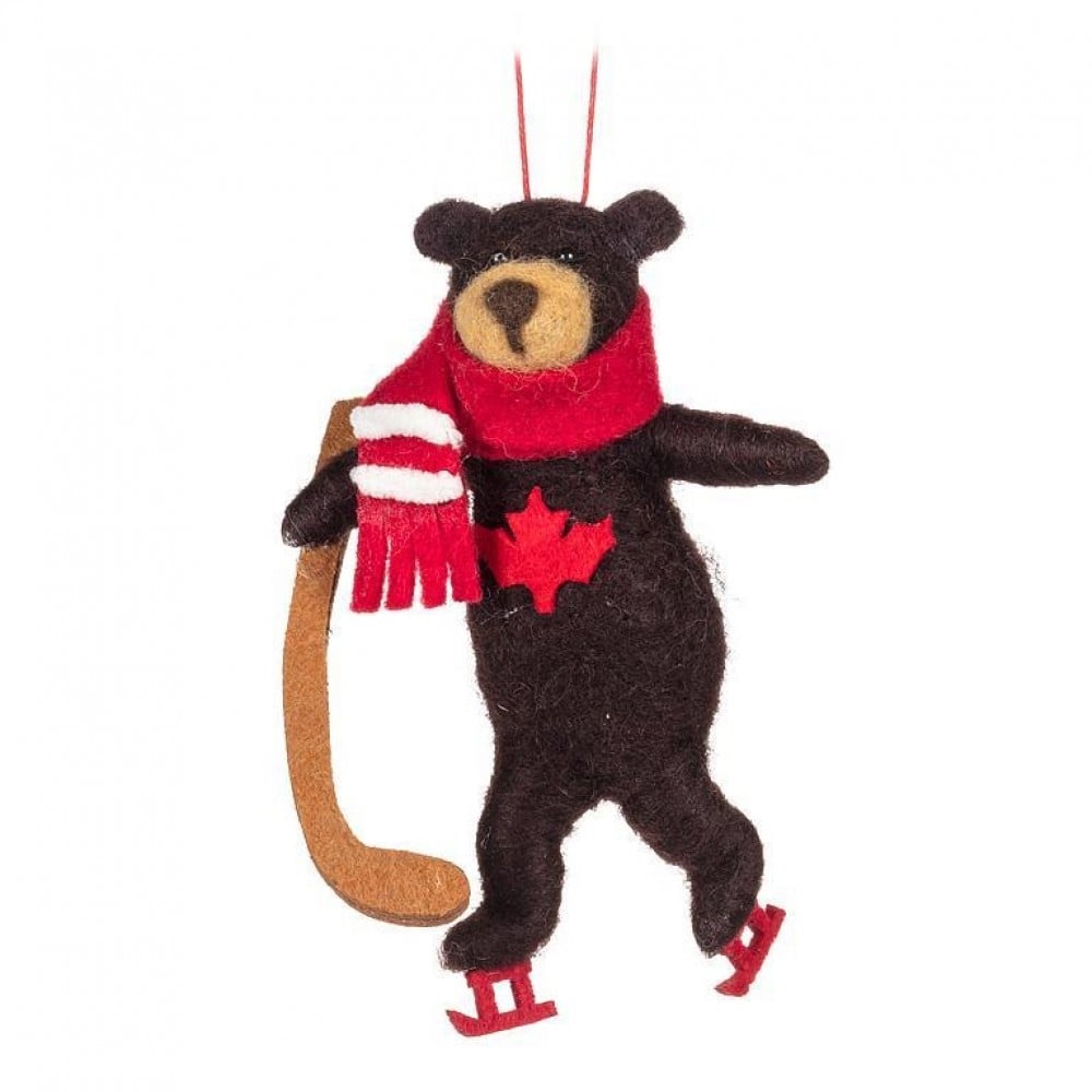 AB-27-MERINO-685 Canada Hockey Bear Ornament