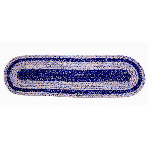 Braided Table Runner with Tassels, Sand Blue