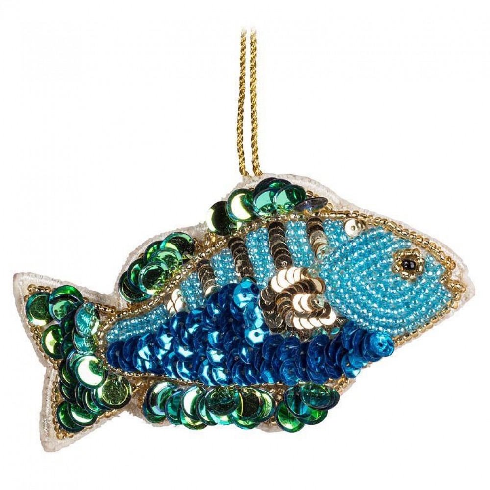 AB-41-KEEPSAKE-570 Beaded And Sequined Tropical Fish Ornament