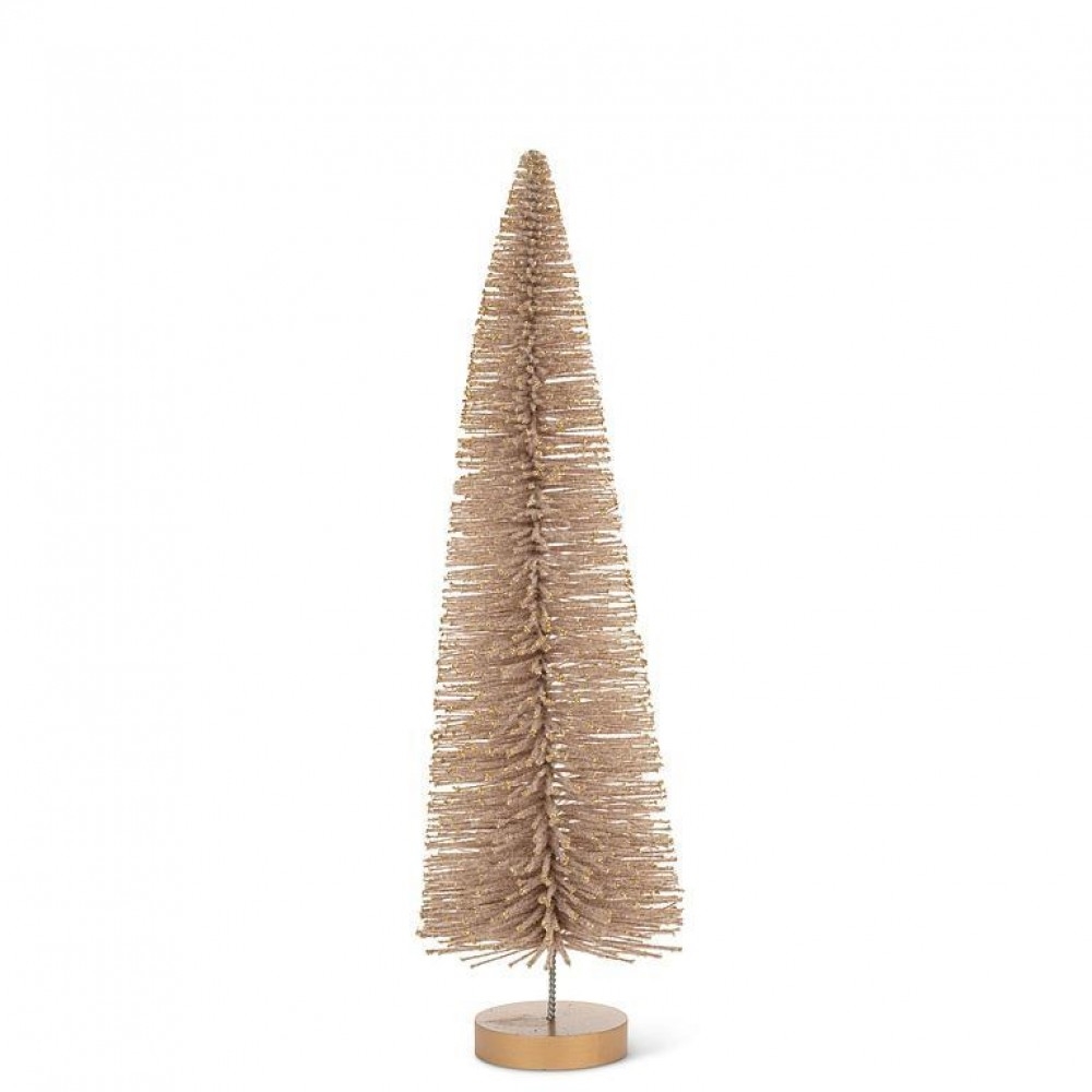 AB-27-FIR-MD-TAUPE Medium Tree With Glitter Figurine