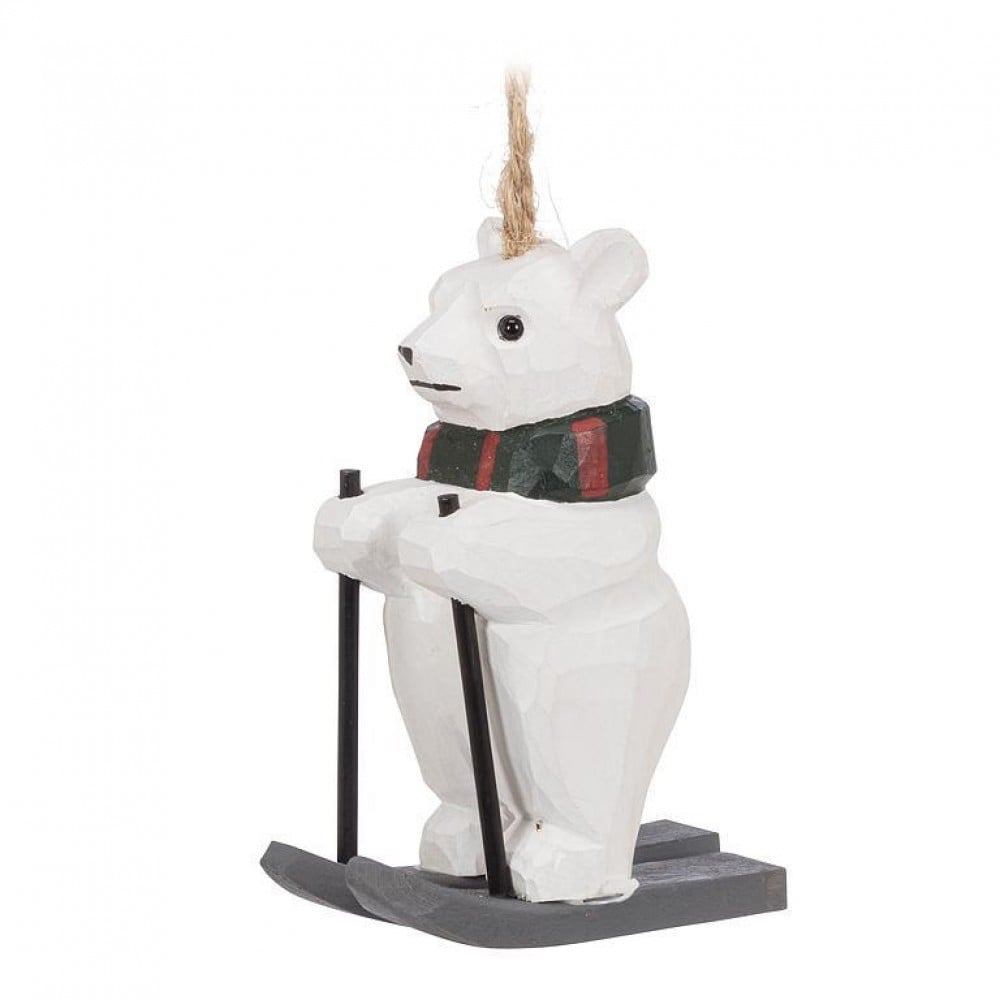 AB-27-WINTER-006 Skiing Polar Bear Ornament