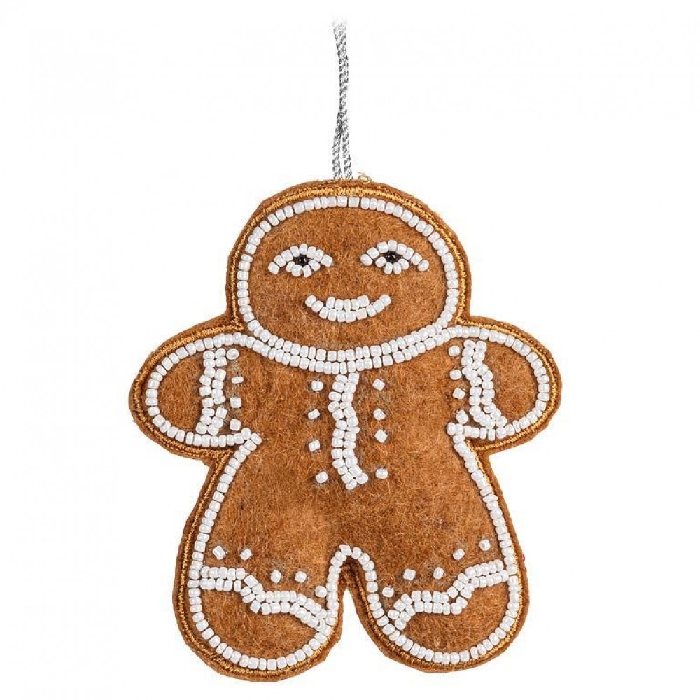 AB-41-KEEPSAKE-575 Beaded Gingerbread Man Ornament