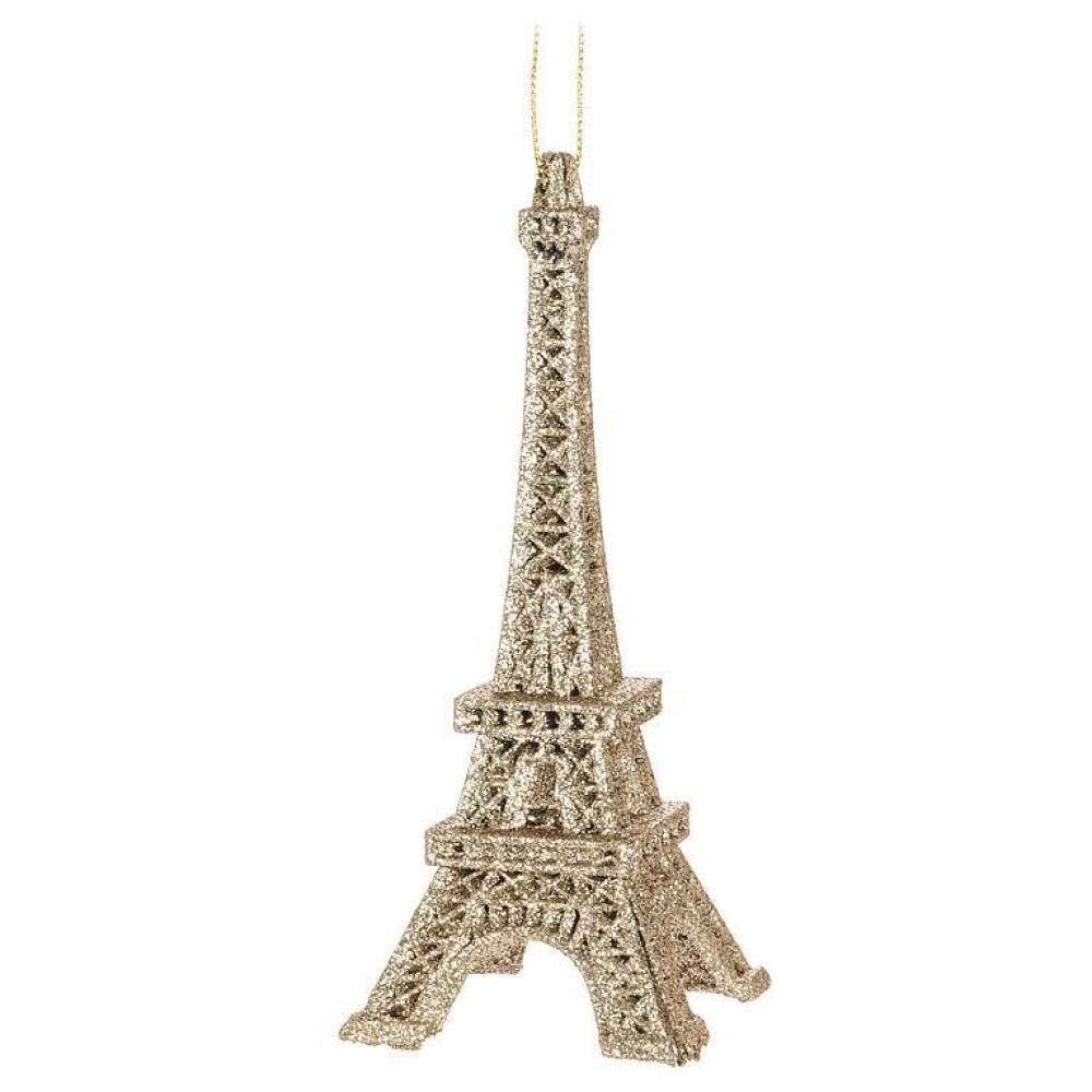 AB-27-SPARKLE-800 Glitter Eiffel Tower Ornament
