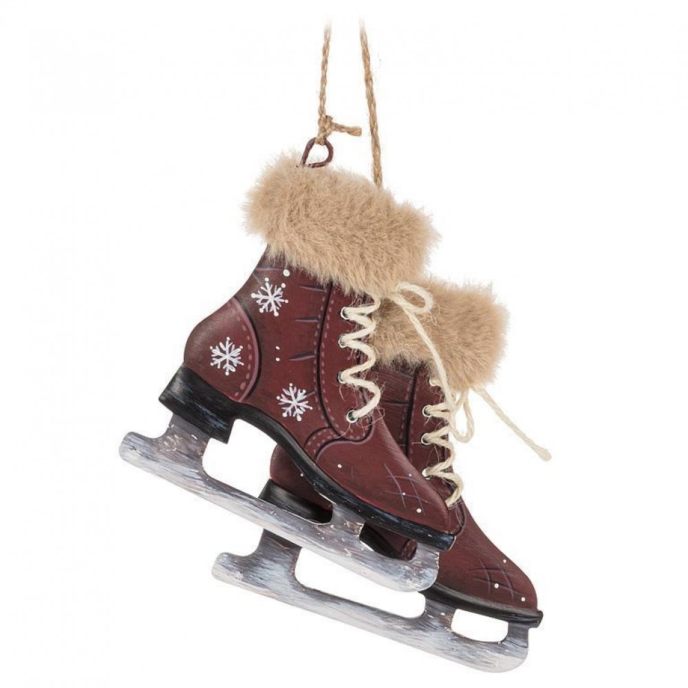 AB-27-WINTER-505 Skates With Fur Trim Ornament