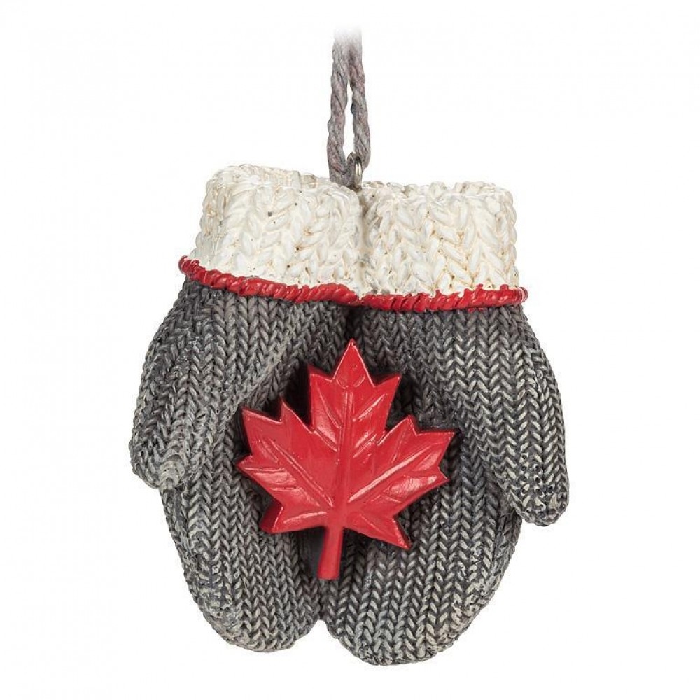 AB-20-SMITTEN-LEAF Mittens With Maple Leaf Ornament