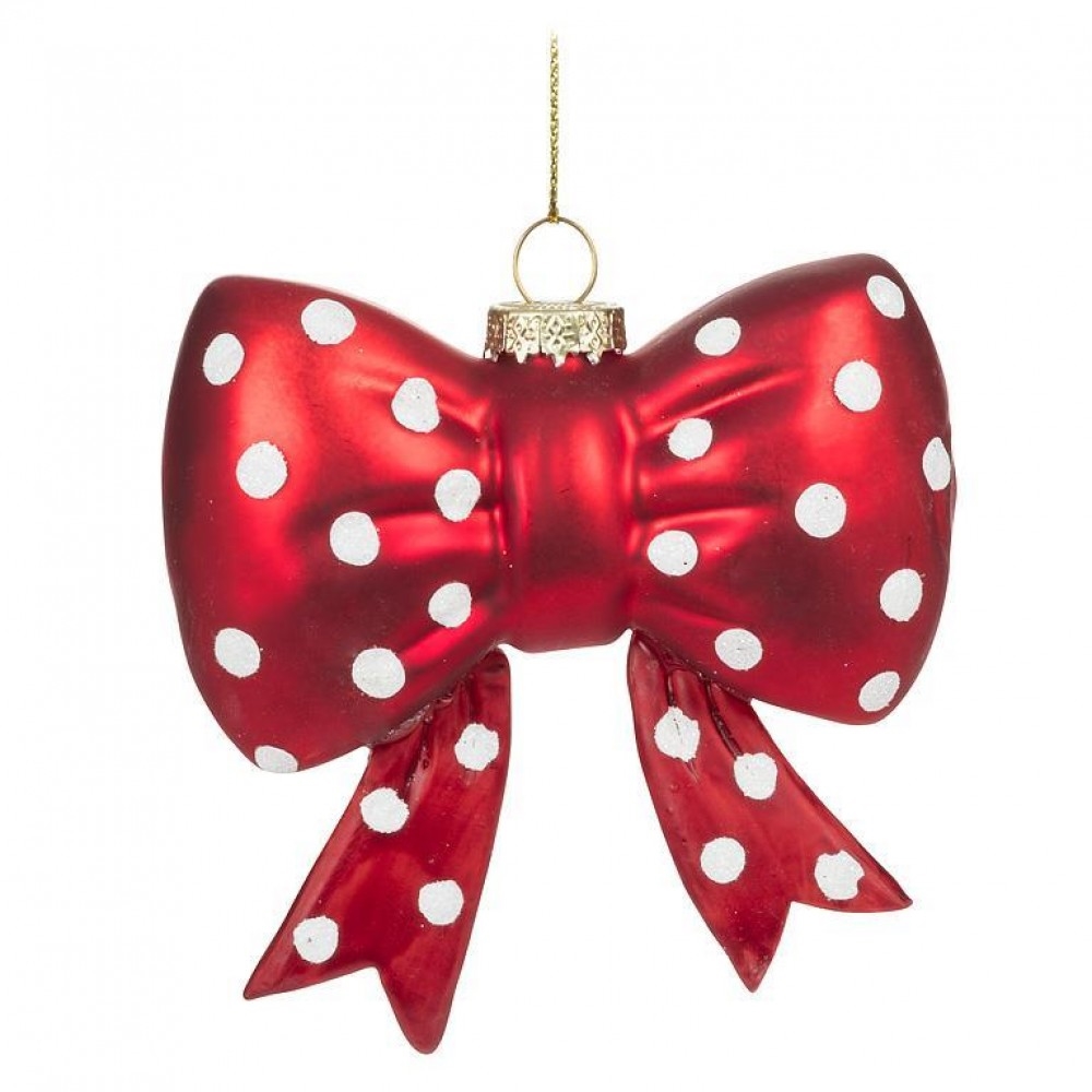 AB-18-WHIMSY-BOW Dotted Bow Ornament