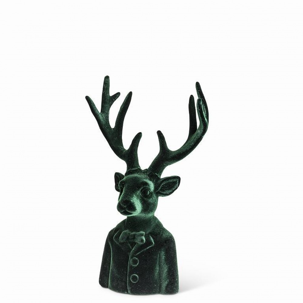 AB-27-BESPOKE-5271-GRN Well Dressed Stag Bust Figurine