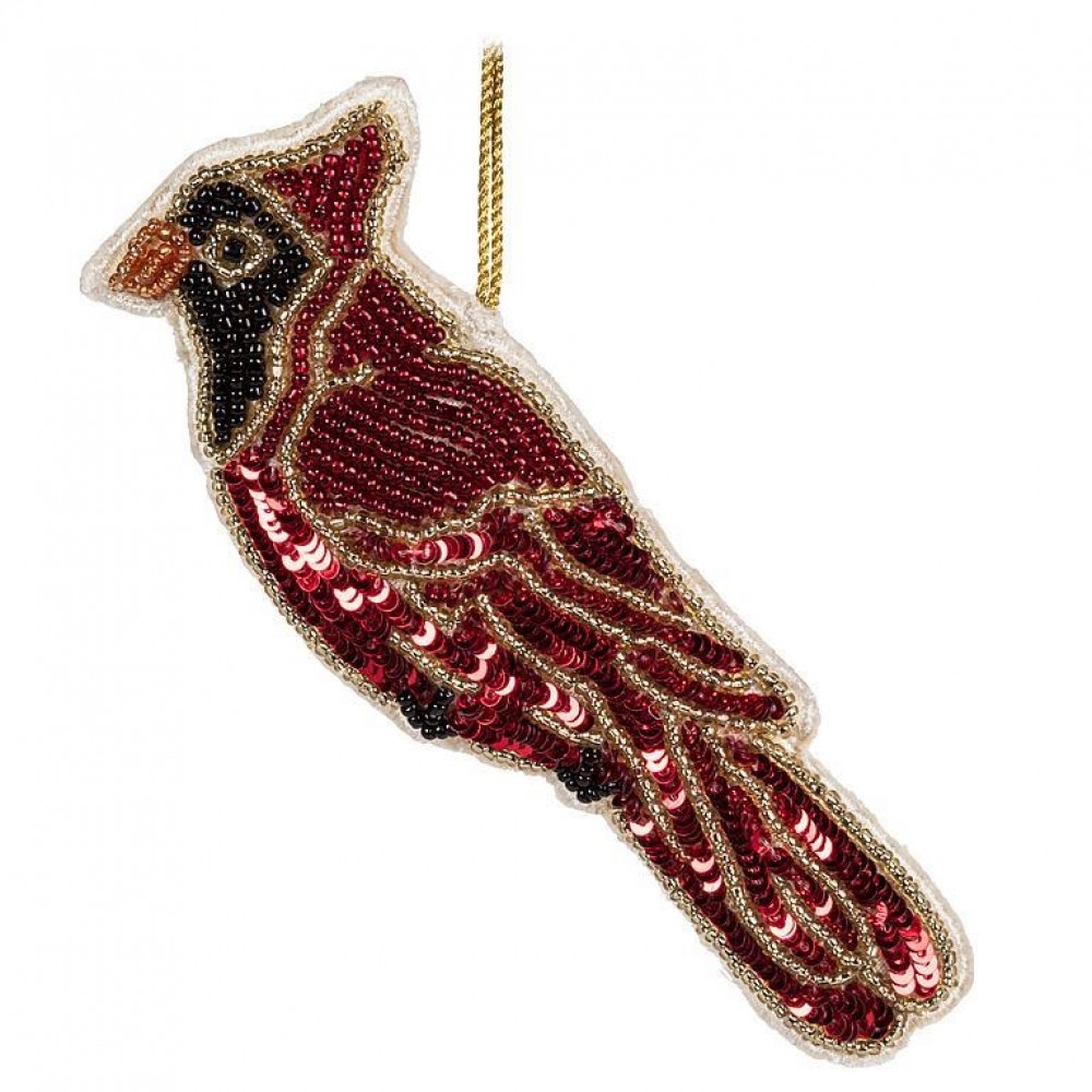 AB-41-KEEPSAKE-984 Beaded Cardinal Ornament