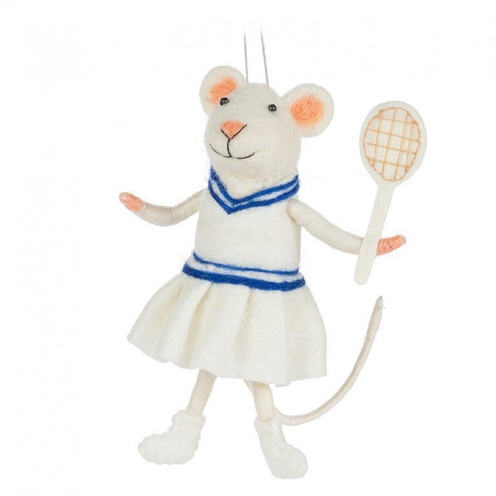 AB-27-MAPLE-901 Tennis Mouse Ornament